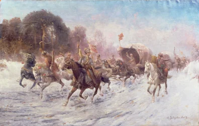 Kosaken in einer Winterlandschaft